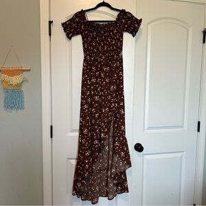 mi ami brown floral dress